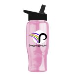 Poly-pure - 27 oz. Transparent Bottle with Flip Straw lid and Digital Imprint