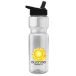Champion - 28 oz. Transparent Bottle with Flip Straw lid and Digital Imprint