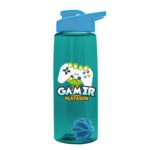 The Flair - 26 oz. Transparent Tritan? Bottle with Drink thru lid, Mixing Ball, and Digital Imprint