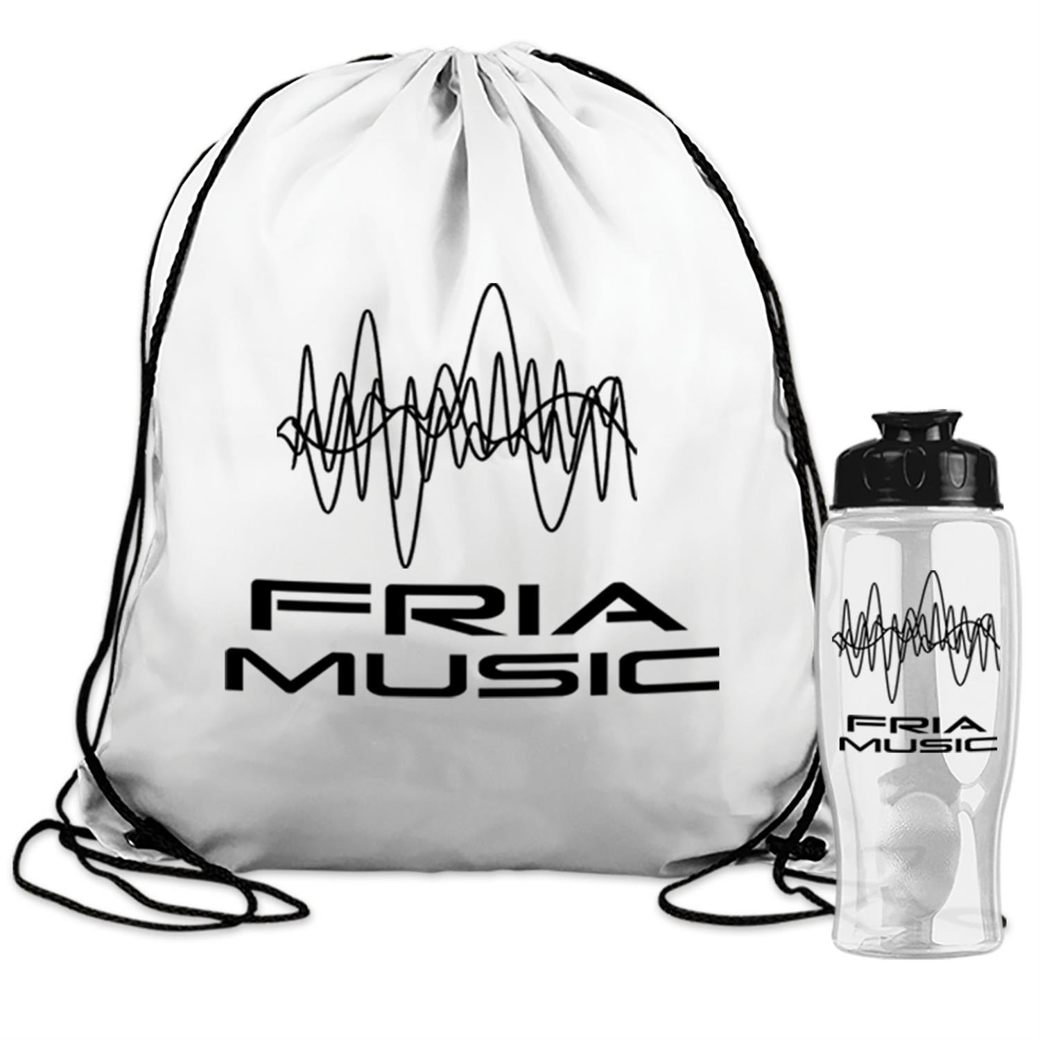Bottle in a Drawstring Backpack Combo Kit