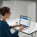 23.5" x 23.5" 3-Panel Desk Shield with Hinges