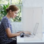 23.5"H x 31.5"W Foldable 3-Panel Desk Shield